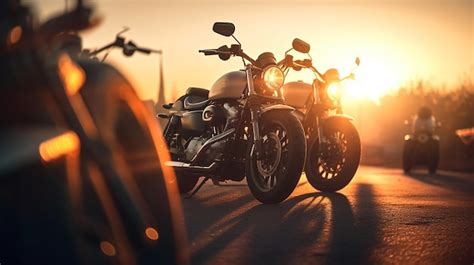 Premium Photo Motorcycles On The Road Generative Ai