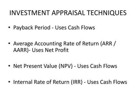 Ppt Investment Appraisal Powerpoint Presentation Free Download Id