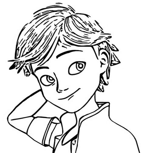 Dibujo Para Colorear Miraculous Ladybug Adrien Agreste 9