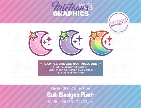 Twitch Sub Badge Flair Stars Streamer Graphics Gamer Etsy