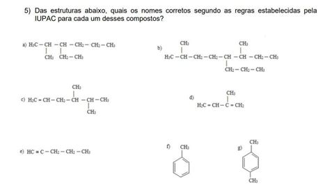 Das Estruturas Abaixo Quais Os Nomes Corretos Segundo As Regras