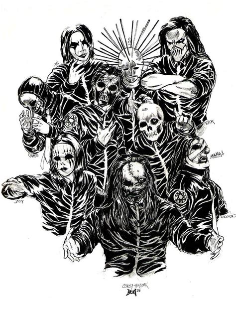 Slipknot - cartoon | Arte satânica, Festa rock, Fotos de banda de rock