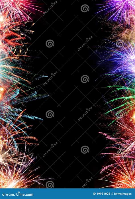 Vertical Fireworks Border Stock Photo Image Of Celebration 49931026