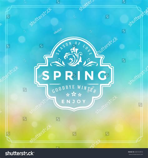 Spring Badge Vector Typographic Design Greeting Stock Vector Royalty