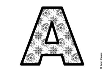 Winter Snowflakes Bulletin Board Letters Alphabet Posters Worksheet By