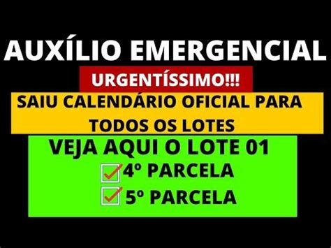 URGENTE SAIU CALENDÁRIO OFICIAL DA 4º E 5º PARCELAS DO AUXÍLIO