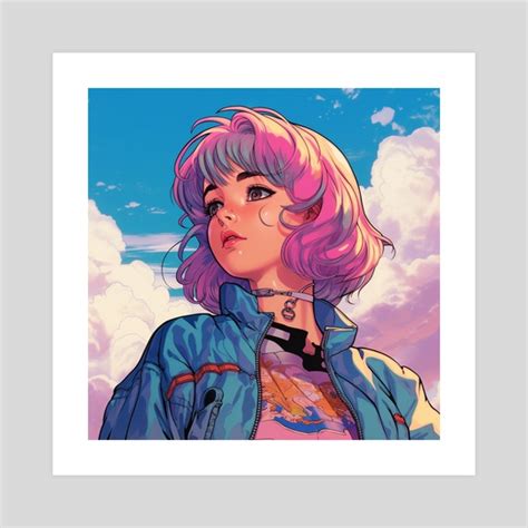 Cute Anime Girl Lofi Aesthetic Retro 90s Japanese Waifu Kawaii An Art Print By Andy Kah Inprnt