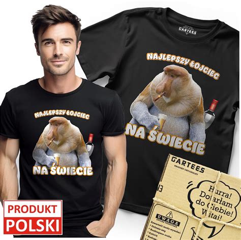 Koszulka Męska Najlepszy Łojciec Na Świecie Tshirt Z Nadrukiem Dla Taty