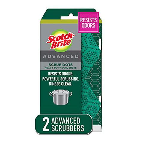 GetUSCart- Scotch-Brite Scrub Dots Advanced Heavy Duty Scrubbers, 2 ...