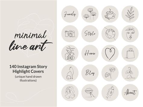 Minimal Aesthetic Instagram Highlight Covers Pack Lifestyle Neutral