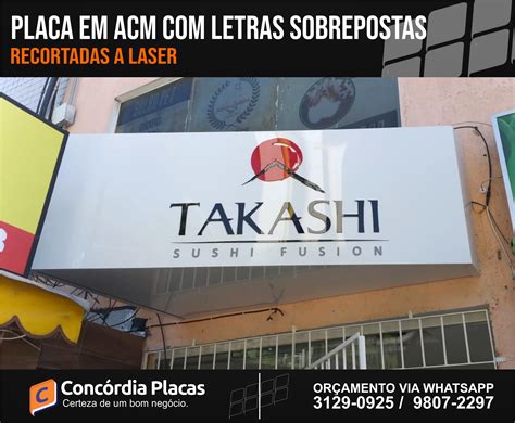 TAKASHI Fachada de ACM Letras Sobrepostas de Acrílico Concórdia