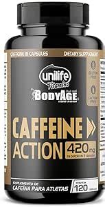 Cafeína Caffeine Action 420mg Unilife 120 Cápsulas Amazon br