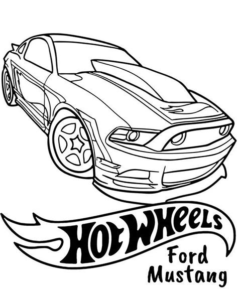 Coloriage Hot Wheels Ford Mustang Dessin Gratuit Imprimer