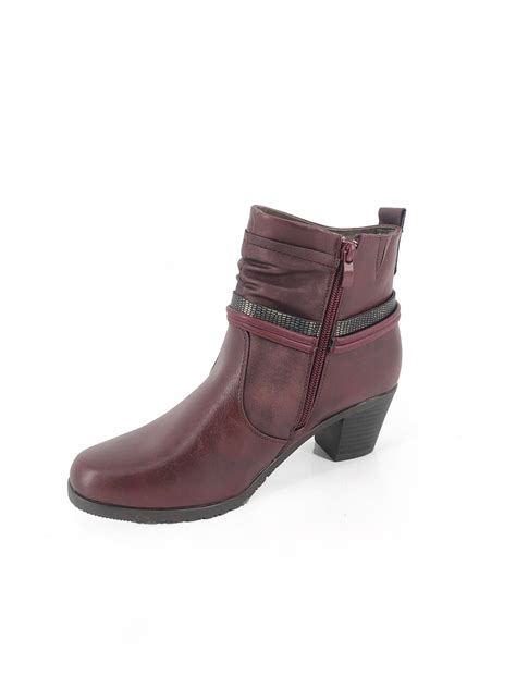 The Trend Room Red Block Heel Ankle Boots Pamela Scott