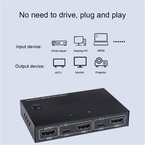 Kvm R Partiteur De Commutateur Ports Hdmi Usb Kvm K Pour Pc