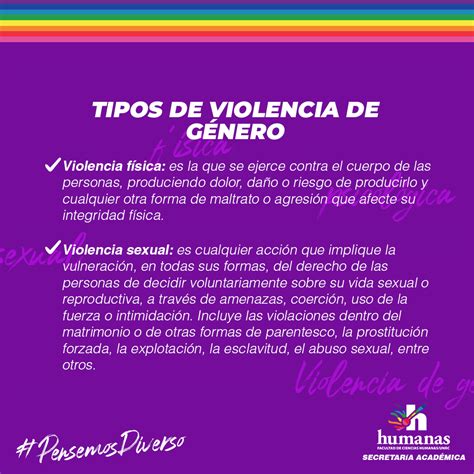 Flyer 6 Tipos De Violencia De Género Facultad De Ciencias Humanas