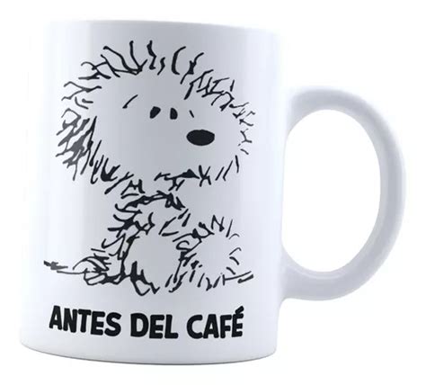 Taza Blanca Snoopy Antes Y Despues Del Café 123 en Cuauhtémoc