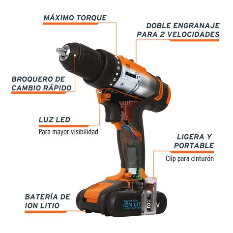 Ficha Tecnica Taladro Inal 1 2 20V 1 Bat 2Ah 1 Carg TRUPER PRO