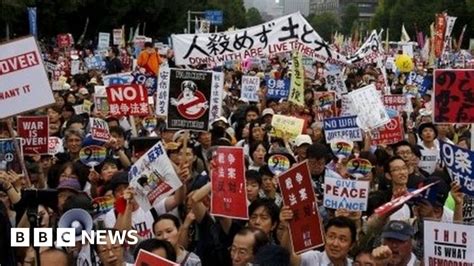 Japan Military Law Changes Draw Protests BBC News