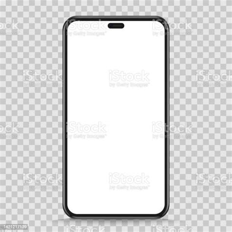 Mockup Smartphone Yang Realistis Vektor Ponsel Dengan Layar Kosong