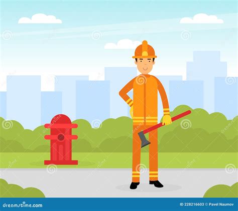 Firefighting Extinguishing Media Cartoon Vector Cartoondealer