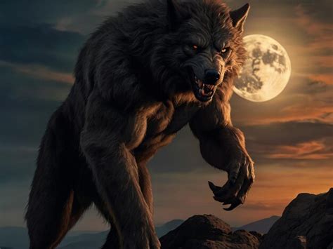 Premium Photo A Wolf With A Full Moon In The Background