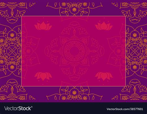 Diwali Festival Rangoli Indian Frame Royalty Free Vector