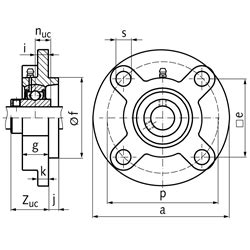 Artikel 62623000 Kugelflanschlager UCFC 206 Bohrung 30mm Gehäuse aus