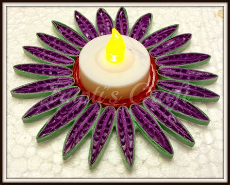 Trupti S Craft Paper Quilling Candle Holder Cum Hanging Piece