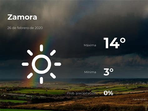 El tiempo en Zamora previsión para hoy miércoles 26 de febrero de 2020