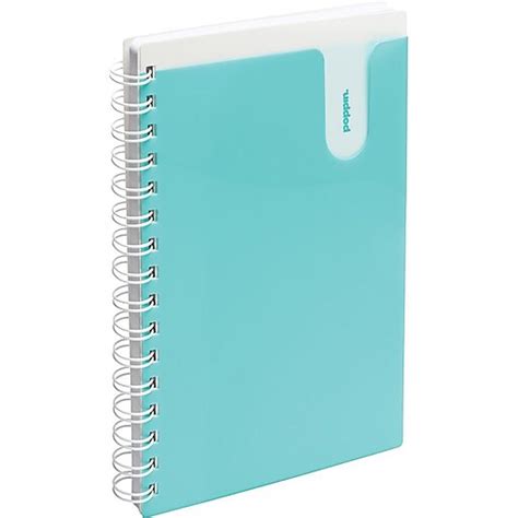 Poppin Medium Pocket Spiral Notebook Aqua 101351 Staples