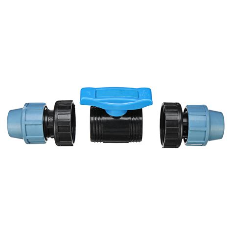 New 20mm Mdpe Compression Pipes Joiner Fittings With An In Line On Off Ball Valve Chile Shop