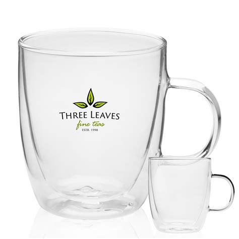 Custom 14 Oz Crystalite Double Wall Glass Mugs Edd055 Discountmugs