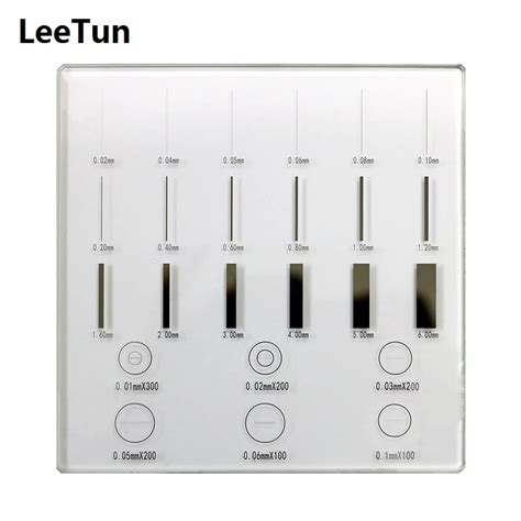 Microscope Micrometer Line Calibration Target Board Slide Scale Reticle Line Width Measurement ...