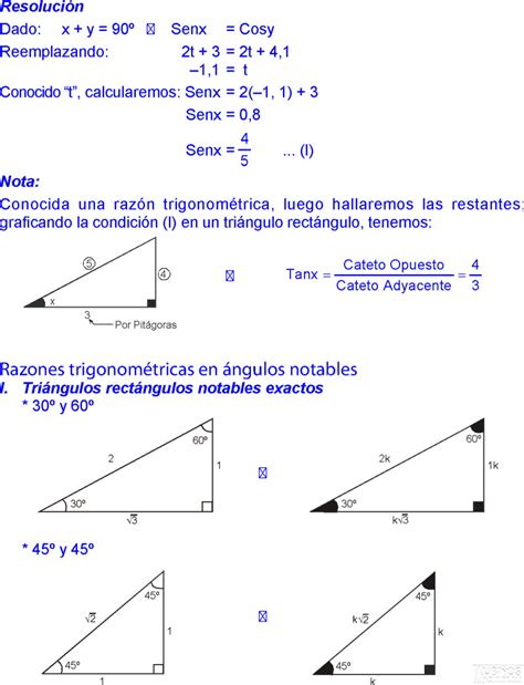 Razones Trigonom Tricas De Ngulos Agudos Explicaciones Y Ejercicios