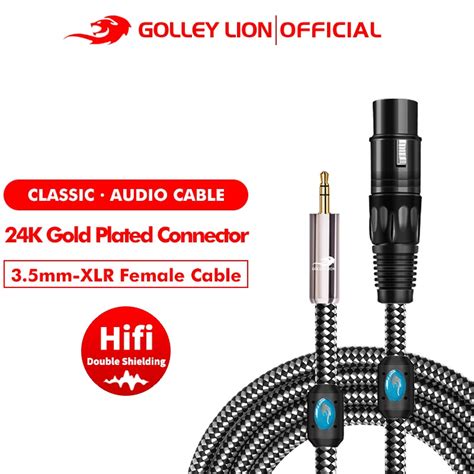 Golley Lion สายเคเบิลแจ็คไมโครโฟน ตัวเมีย เป็น Xlr 18 นิ้ว 35 มม สี