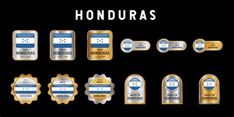 Hecho En Honduras Etiqueta Sello Insignia O Logo Con La Bandera