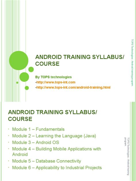 Android Training Syllabus Course By Tops Technologies Pdf Java