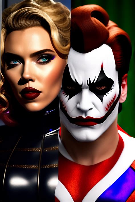 Lexica Scarlett Johansson As Harley Quinn With Crazy Make Up Walking