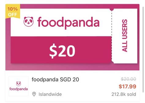 Foodpanda $20 Voucher, Tickets & Vouchers, Vouchers on Carousell