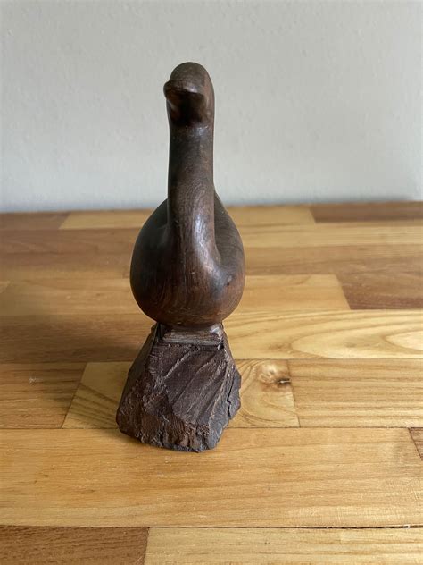 Vintage Hand Carved Ironwood Duck Etsy