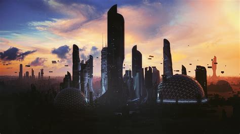 Wallpaper Dark Cityscape Futuristic City Artwork Science Fiction