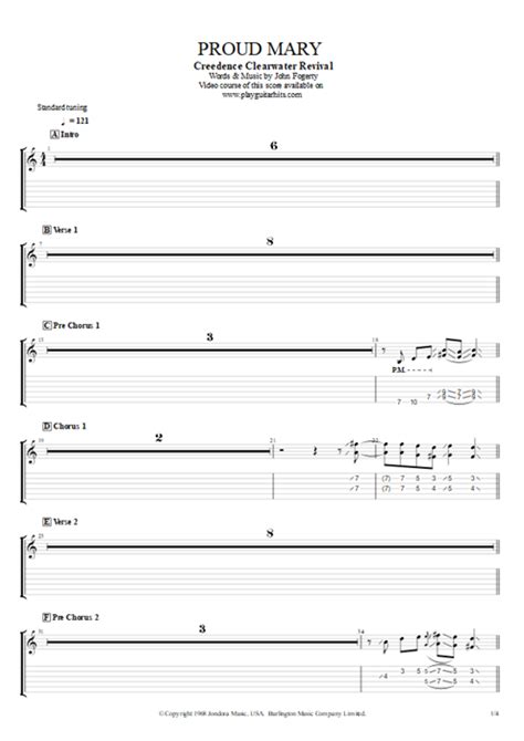 Proud Mary Tab By Creedence Clearwater Revival Guitar Pro Lead