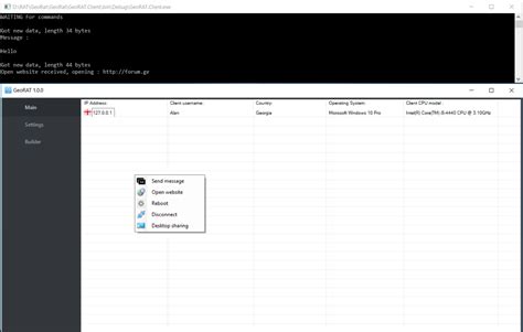 GitHub Clevelus GeoRAT Simple Remote Administration Tool Example