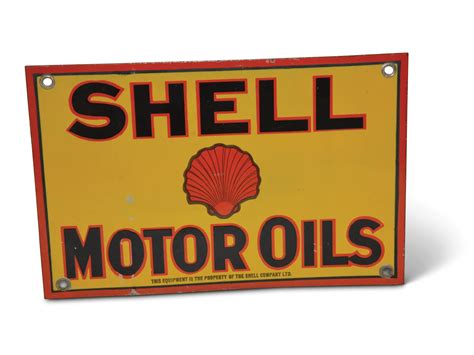 Shell Motor Oils With Red Logo Porcelain Sign Auburn Fall 2019 RM