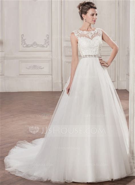 Robe Marquise Col Rond Tra Ne Mi Longue Tulle Robe De Mari E Avec Brod