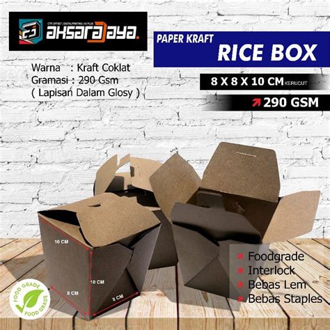 Jual Paper Rice Box Food Pail Lunch Box Paper Kotak Makan Kertas