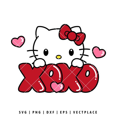 Hello Kitty Xoxo Svg Valentines Day Svg Vectplace