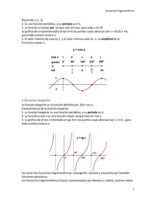 Graficas De Las Funciones Trigonometricas Pdf Descarga Gratuita