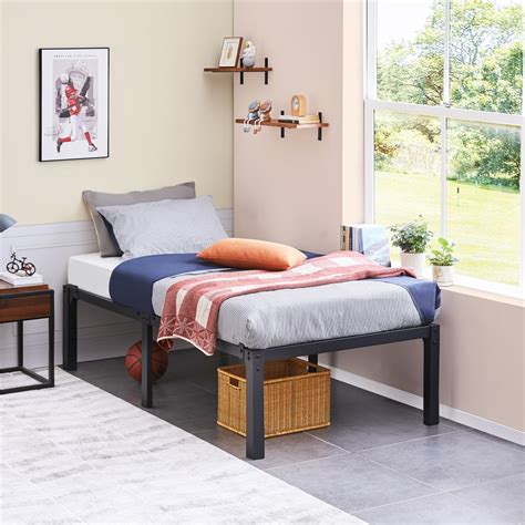 Yaheetech Heavy Duty Twin Size Metal Bed Frame With Strong Steel Slat